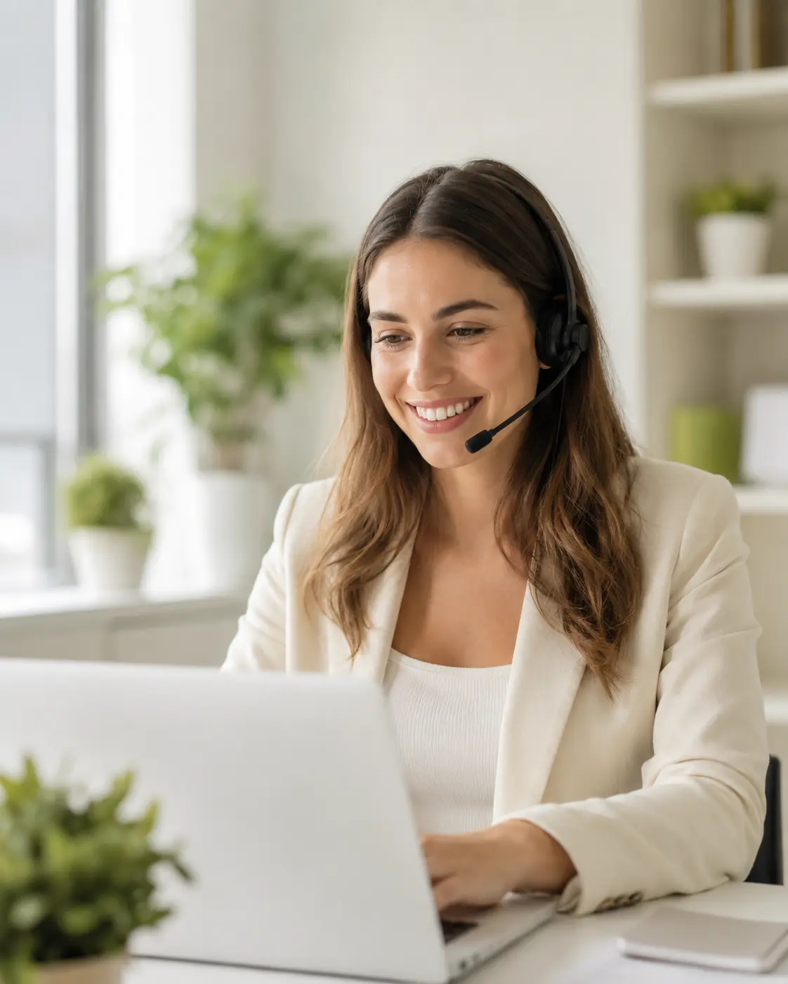 Customer support representative helping with a payday loan request